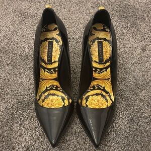 Versace Black and Gold Women's Heels